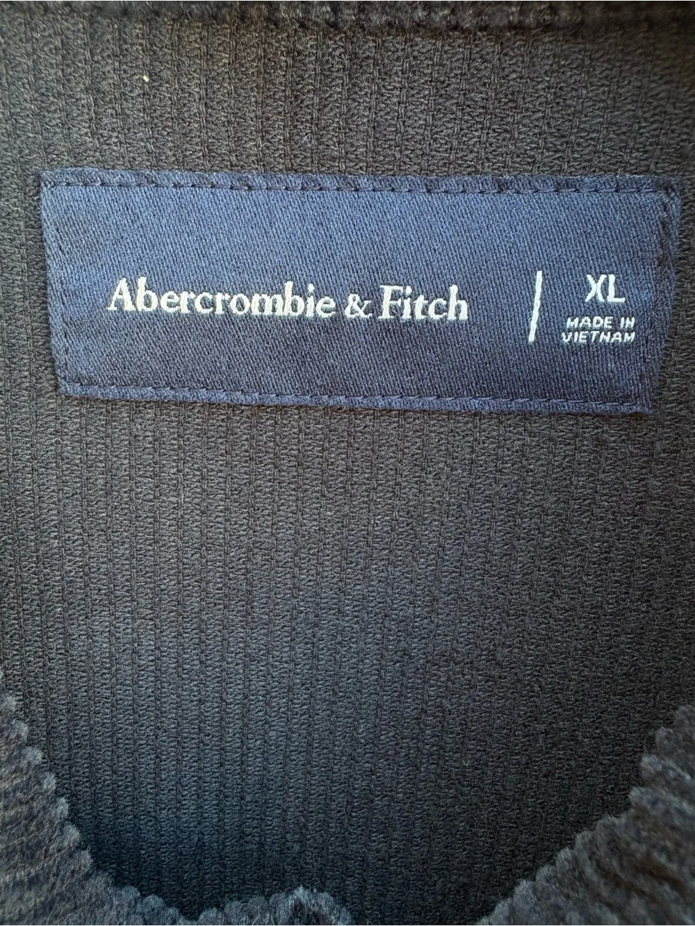 Abercrombie & Fitch Men's Black Corduroy Button-Down Shirt - Size XL